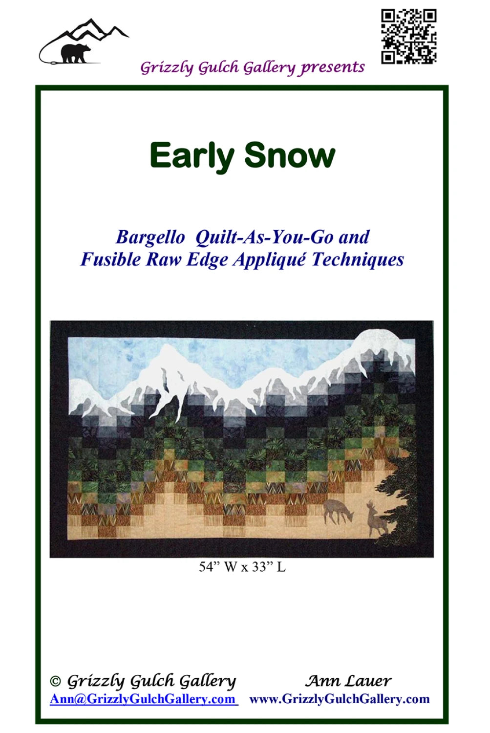 Early Snow Quilt Pattern by Grizzly Gulch Gallery