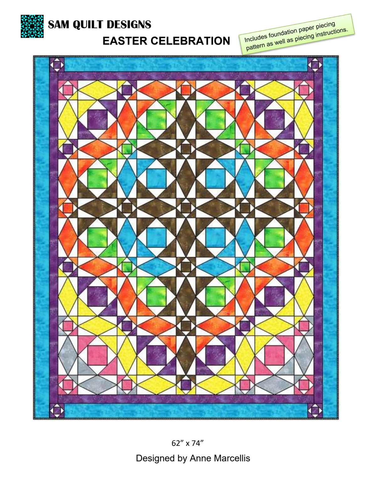 Easter Celebration Downloadable Pattern by Sam Quilt Designs