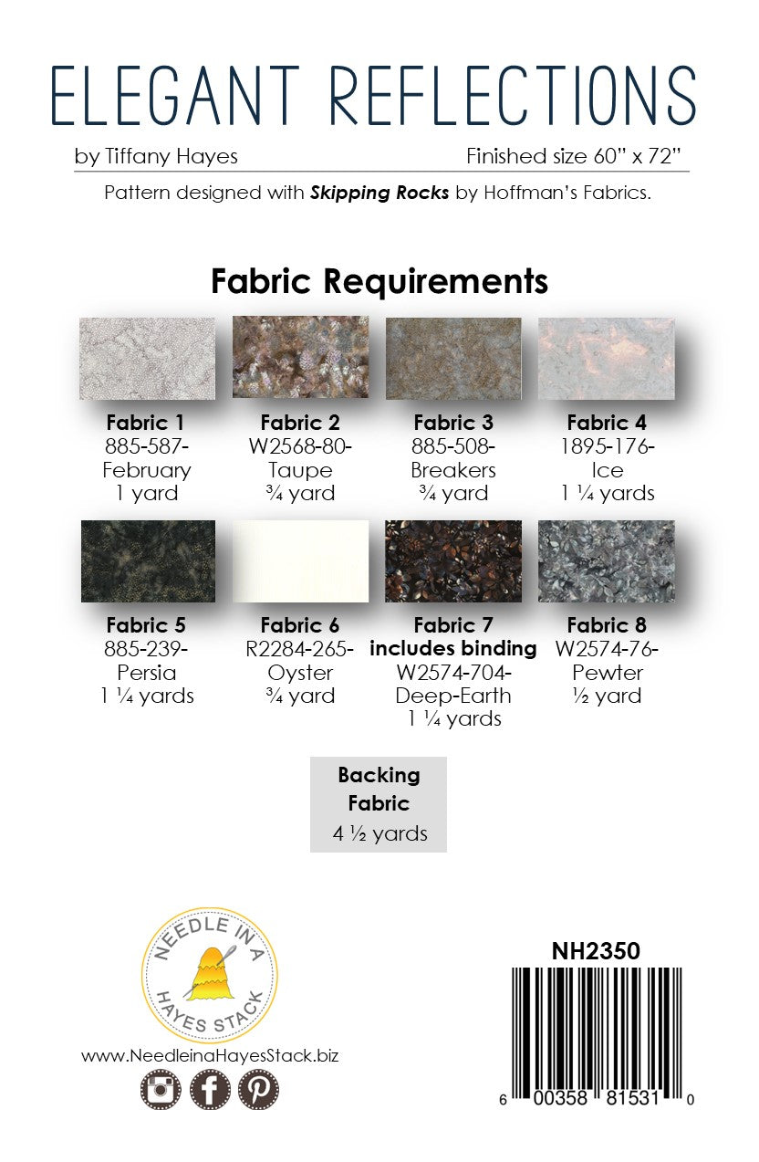 Back of the Elegant Reflections Downloadable Pattern by Needle In A Hayes Stack