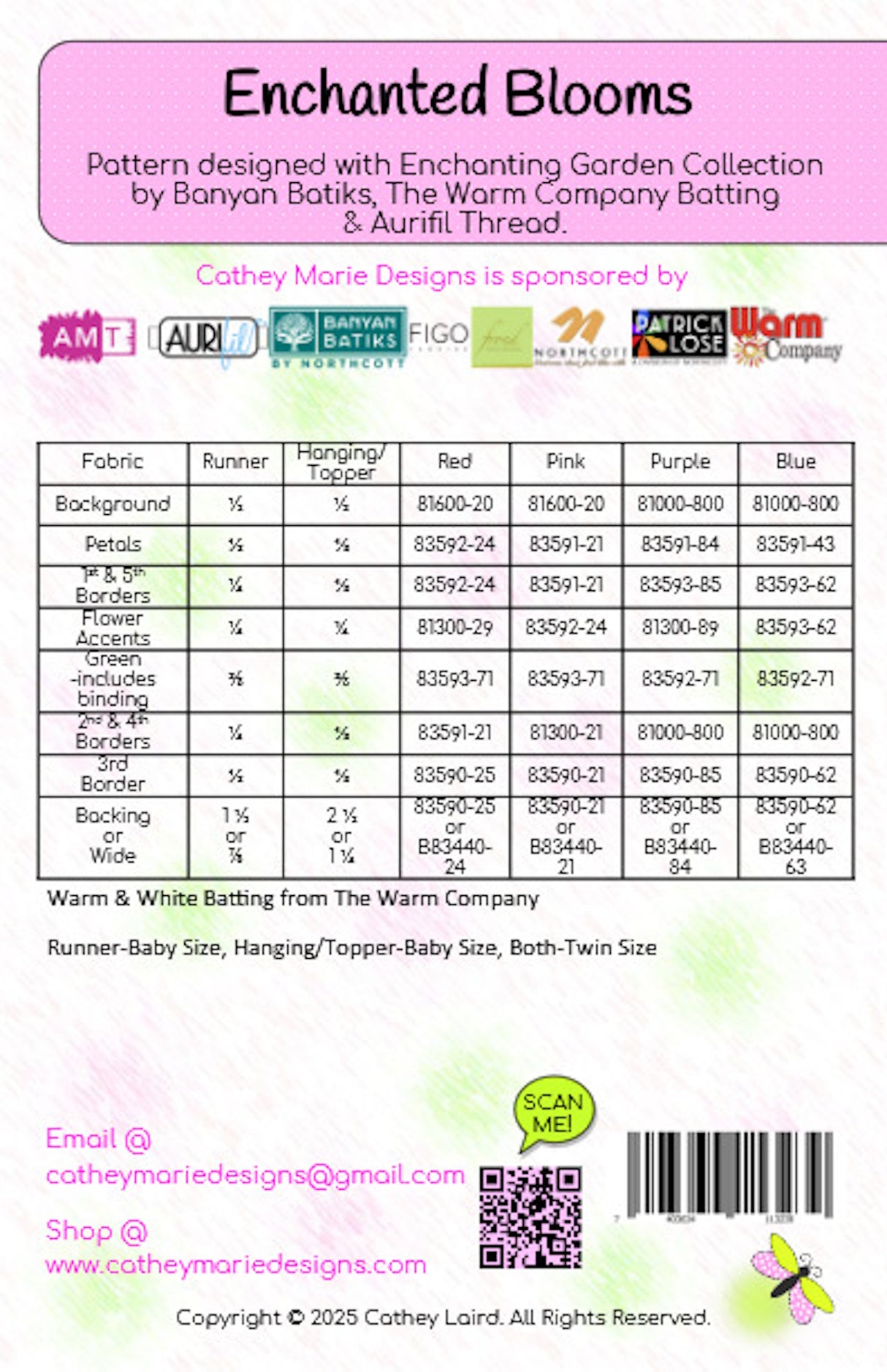 Enchanted Blooms Downloadable Pattern by Cathey Marie Designs