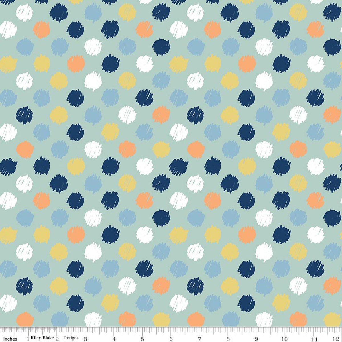 Love You to the Moon Dots Powder Quilt Fabric by Echo Park