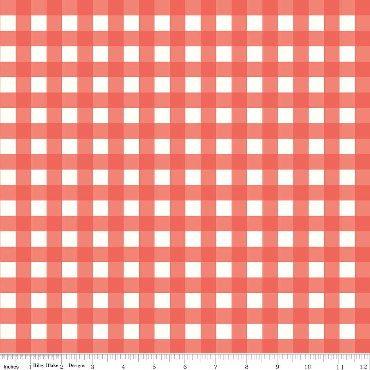 Love You to the Moon Gingham Rouge Quilt Fabric by Echo Park