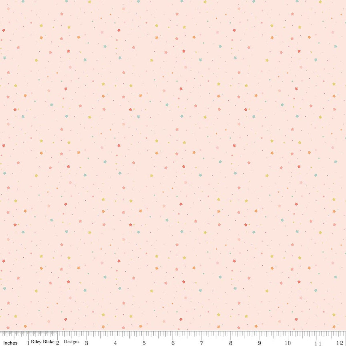 Love You to the Moon Stars Blush Quilt Fabric by Echo Park