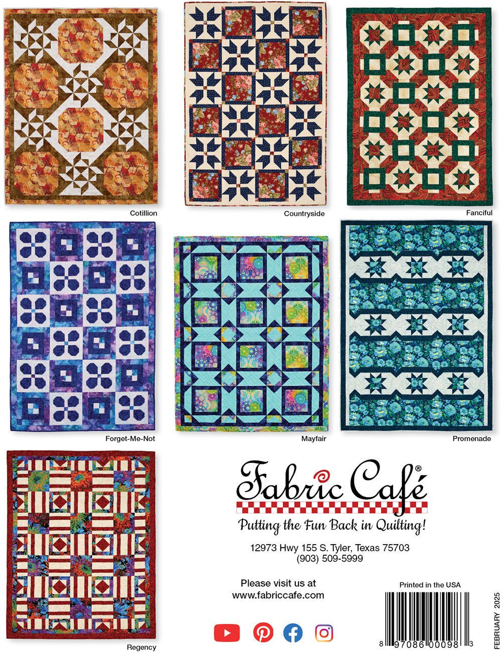 Back of the Make It Home with 3 Yard Quilts by Fabric Cafe