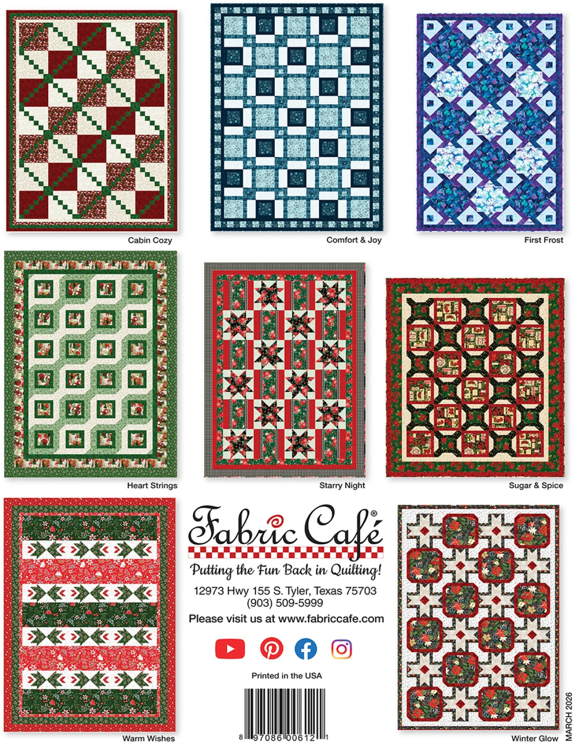 Back of the Holly Jolly 5-Yard Quilts by Fabric Cafe