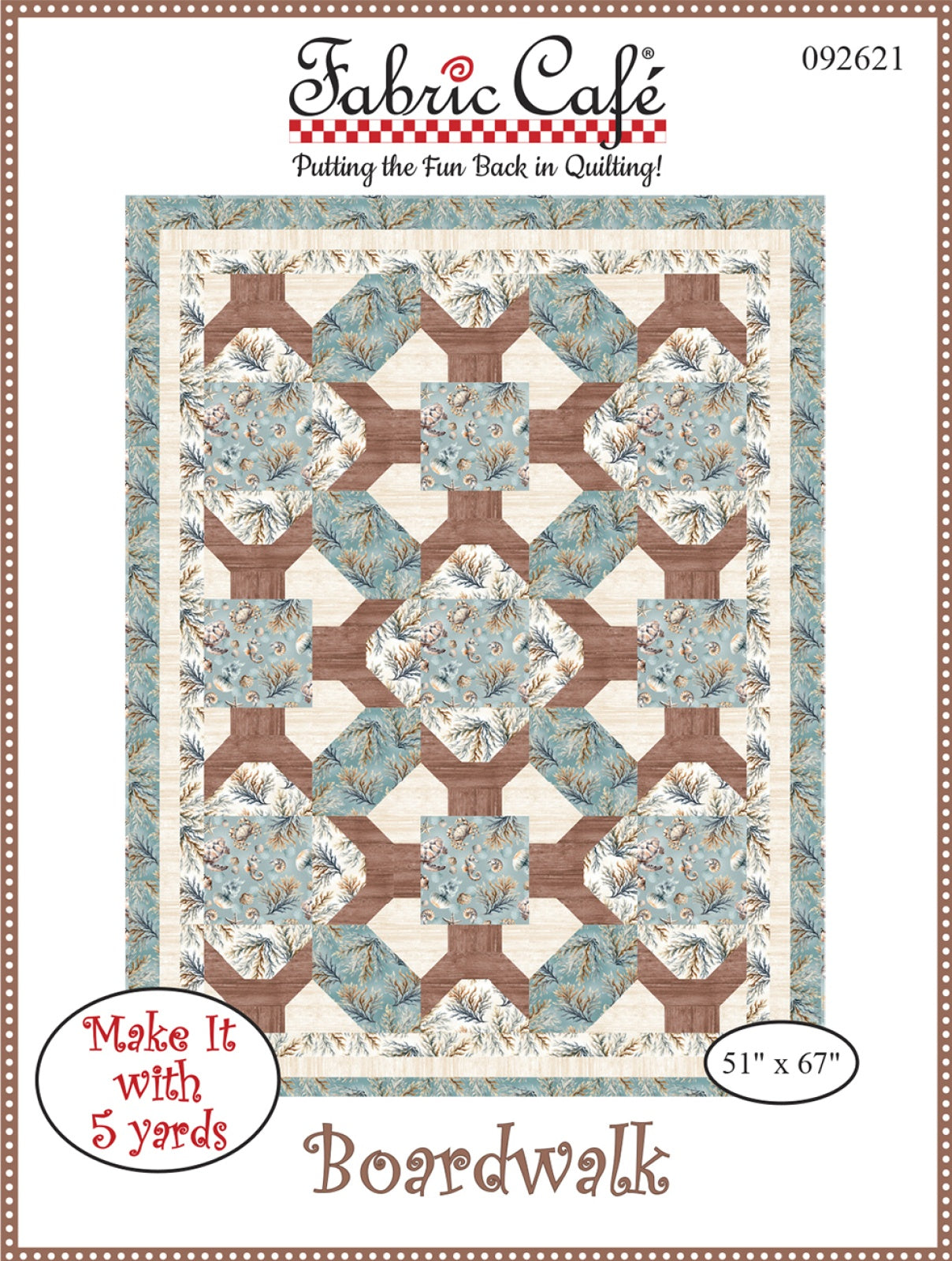 Boardwalk Individual 5-Yard Pattern Quilt Pattern by Fabric Cafe