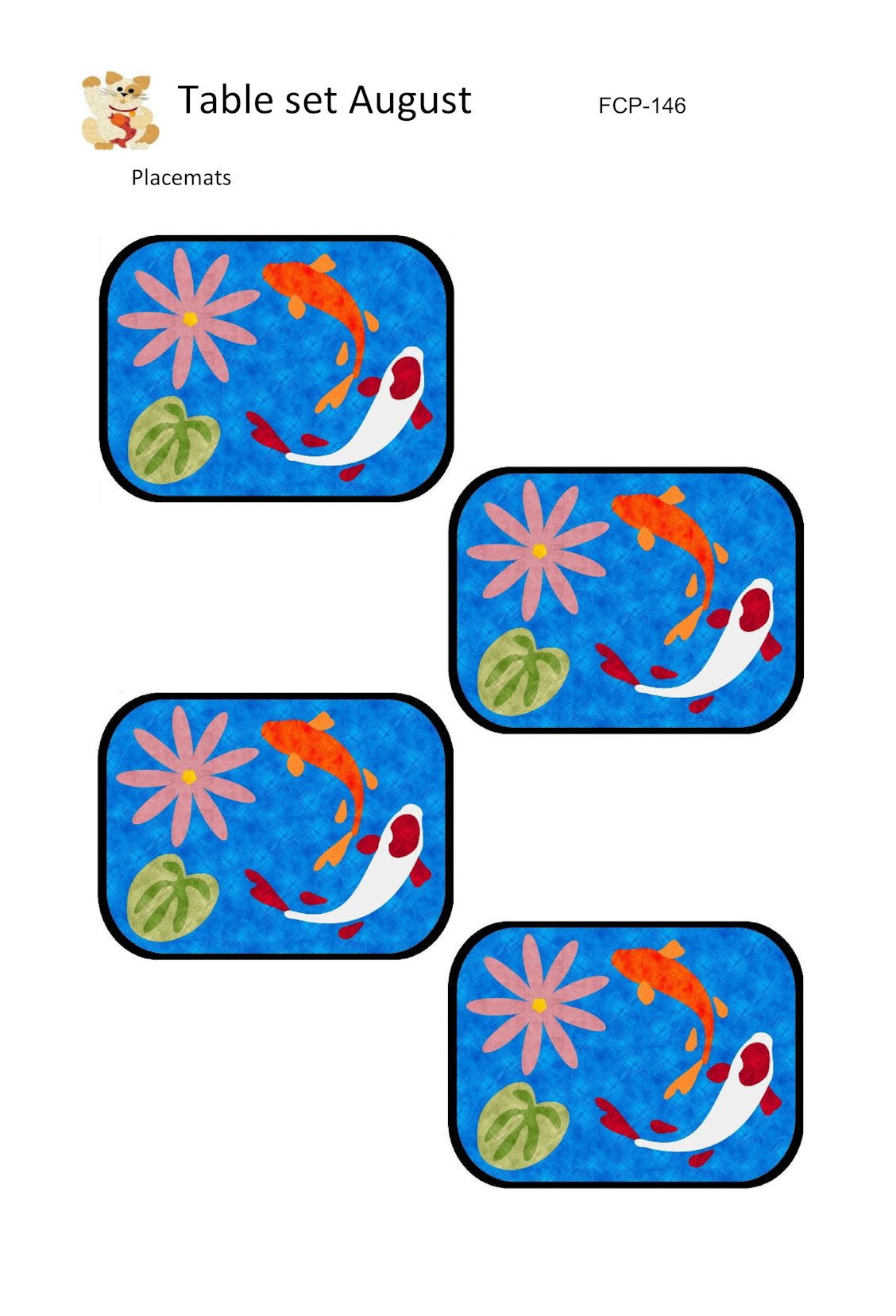 Table Set August Downloadable Pattern