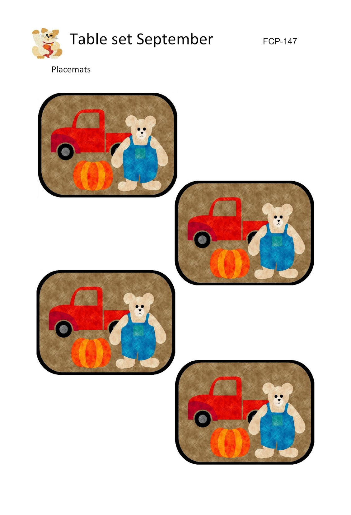 Table Set September Downloadable Pattern