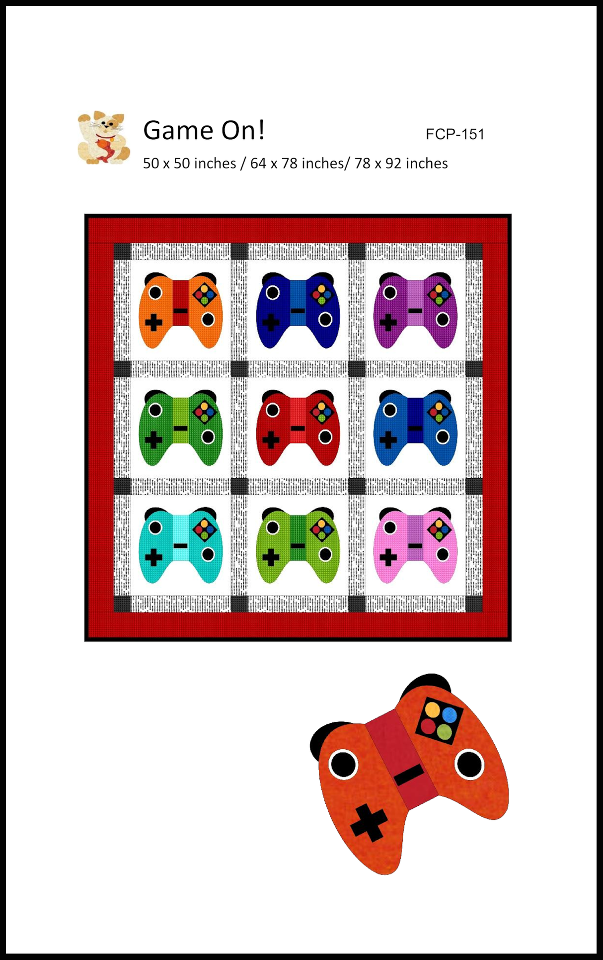 Game On Downloadable Pattern by FatCat Patterns
