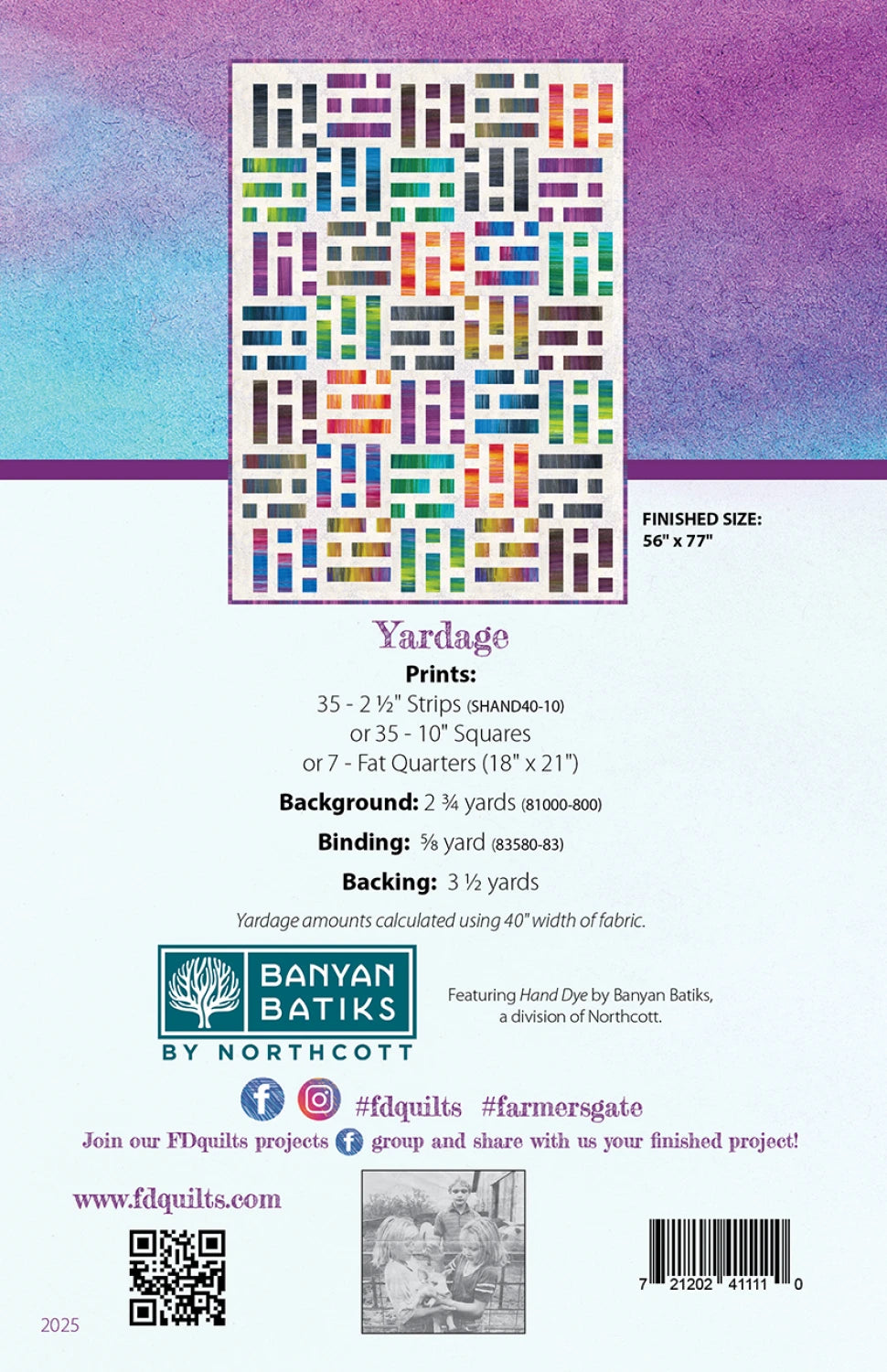 Back of the Farmer's Gate Quilt Pattern by Farmer's Daughters