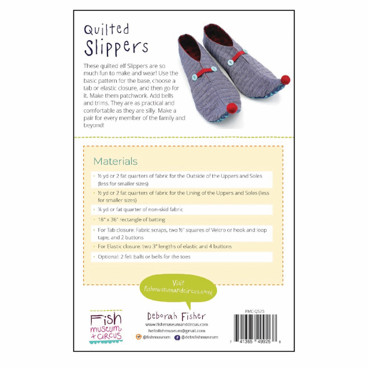 Back of the Quilted Slippers by Fish Museum