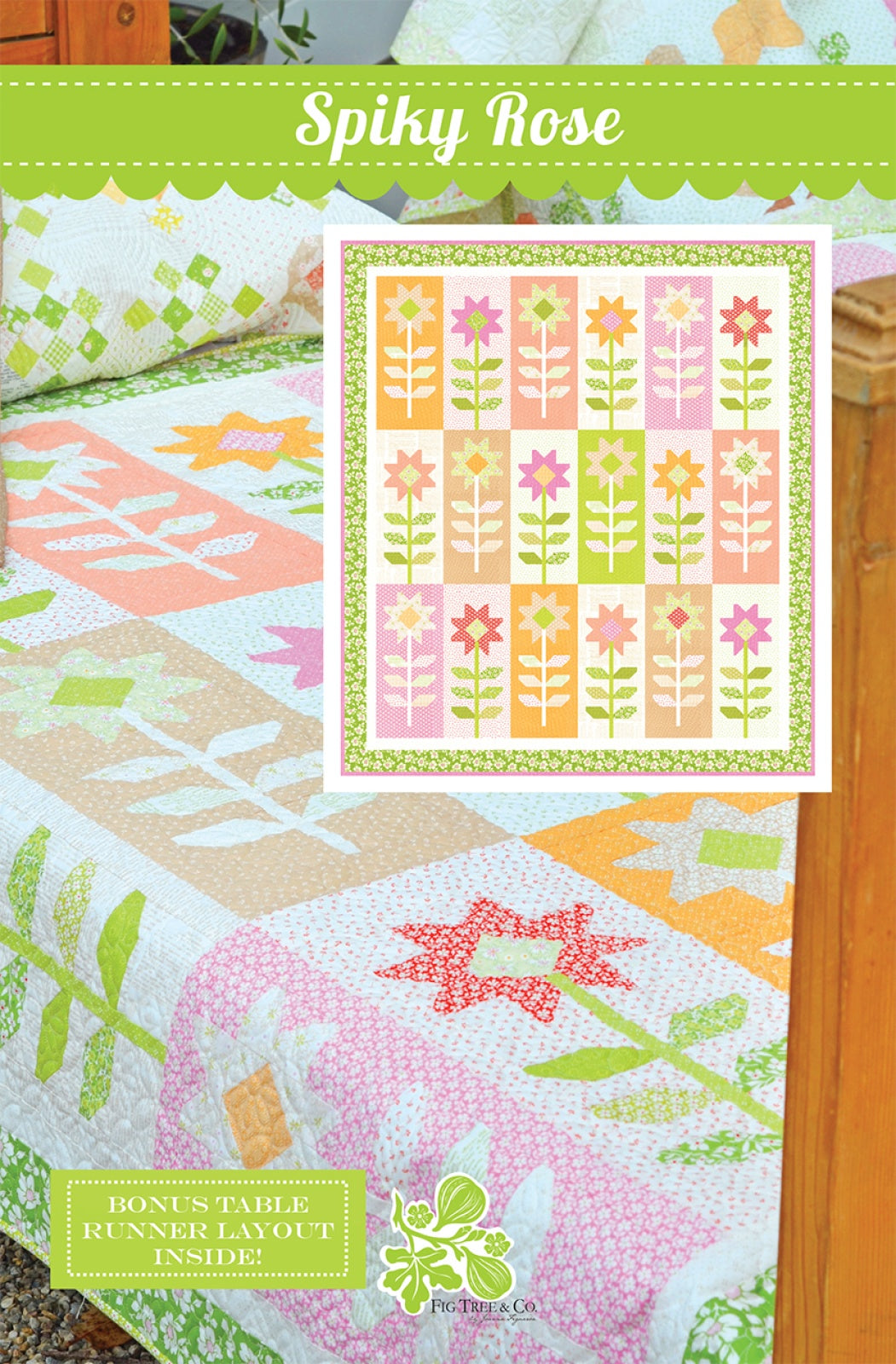 Spiky Rose Quilt Pattern by Fig Tree Quilts