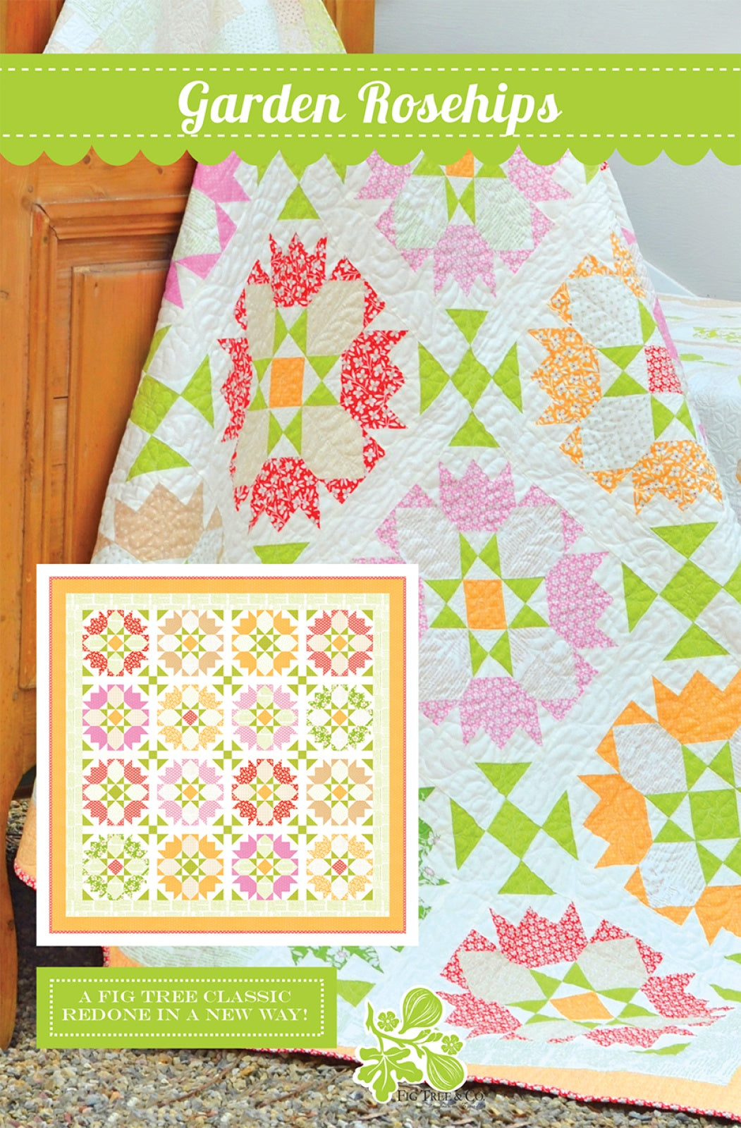 Garden Rosehips Quilt Pattern by Fig Tree Quilts