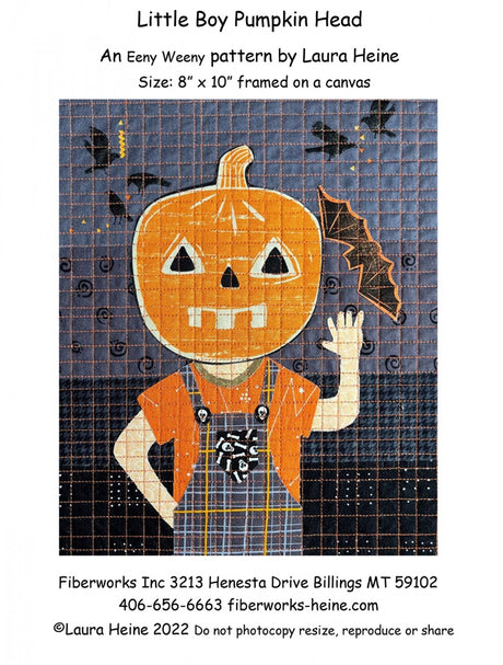 Little Boy Pumpkin Head Collage Pattern by Laura Heine by Fiberworks Inc
