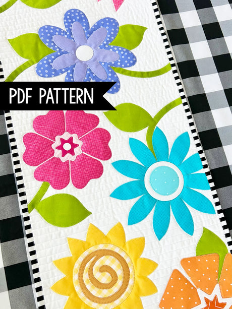 Flower Garden Table Runner Downloadable Pattern