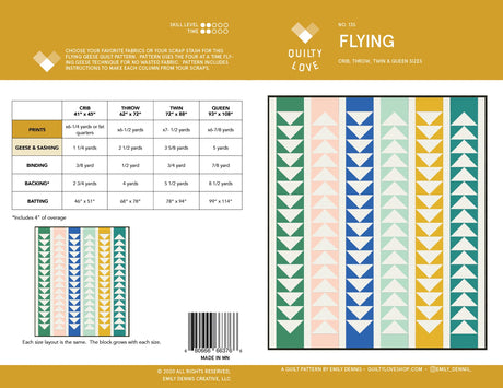 Flying Quilt Pattern by Quilty Love