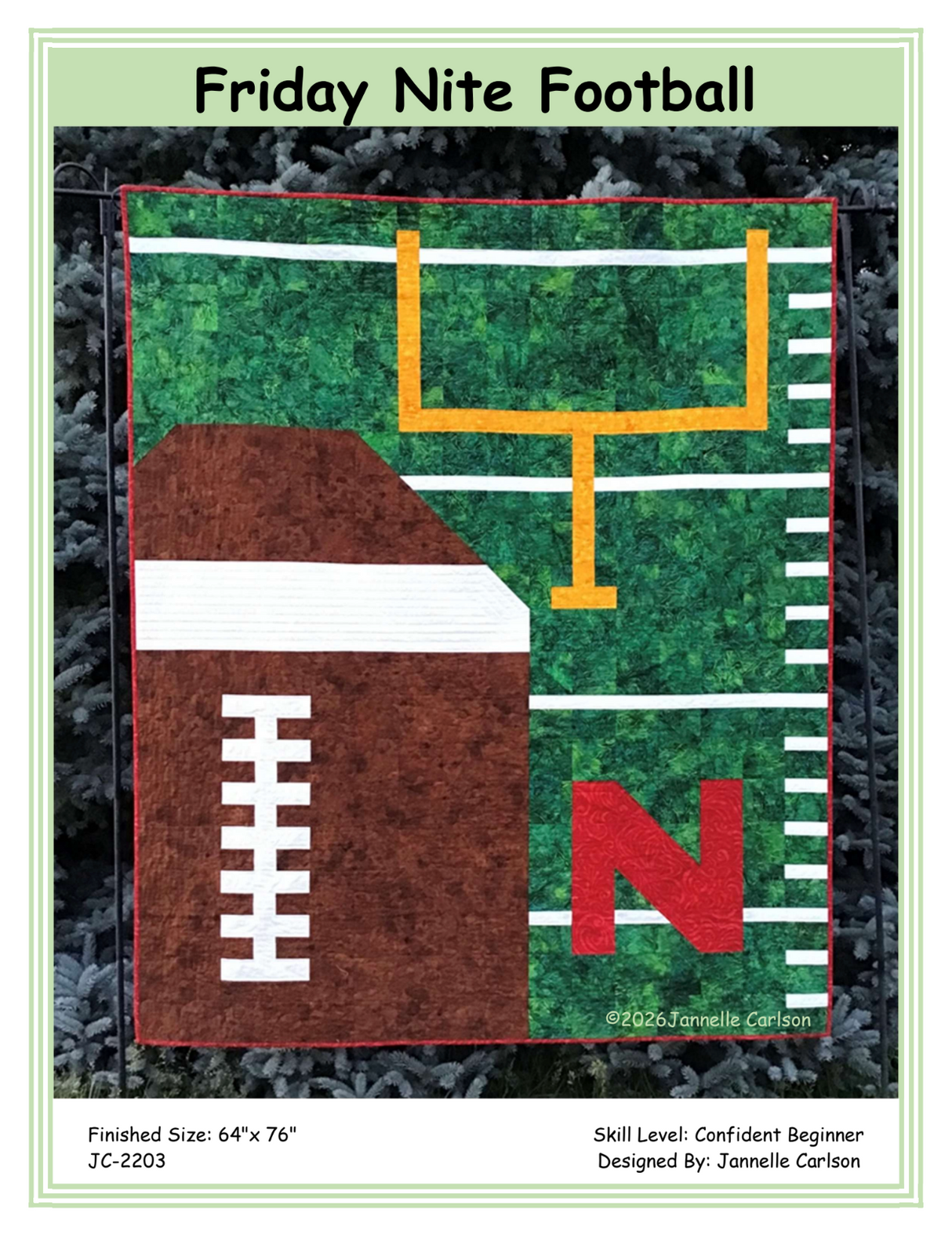 Friday Nite Football Downloadable Pattern by Jannelle Carlson