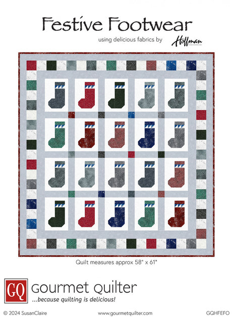 Festive Footwear Quilt Pattern by Gourmet Quilter