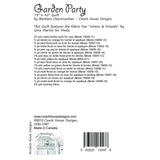 Back of the Garden Party Quilt Pattern by Coach House Designs