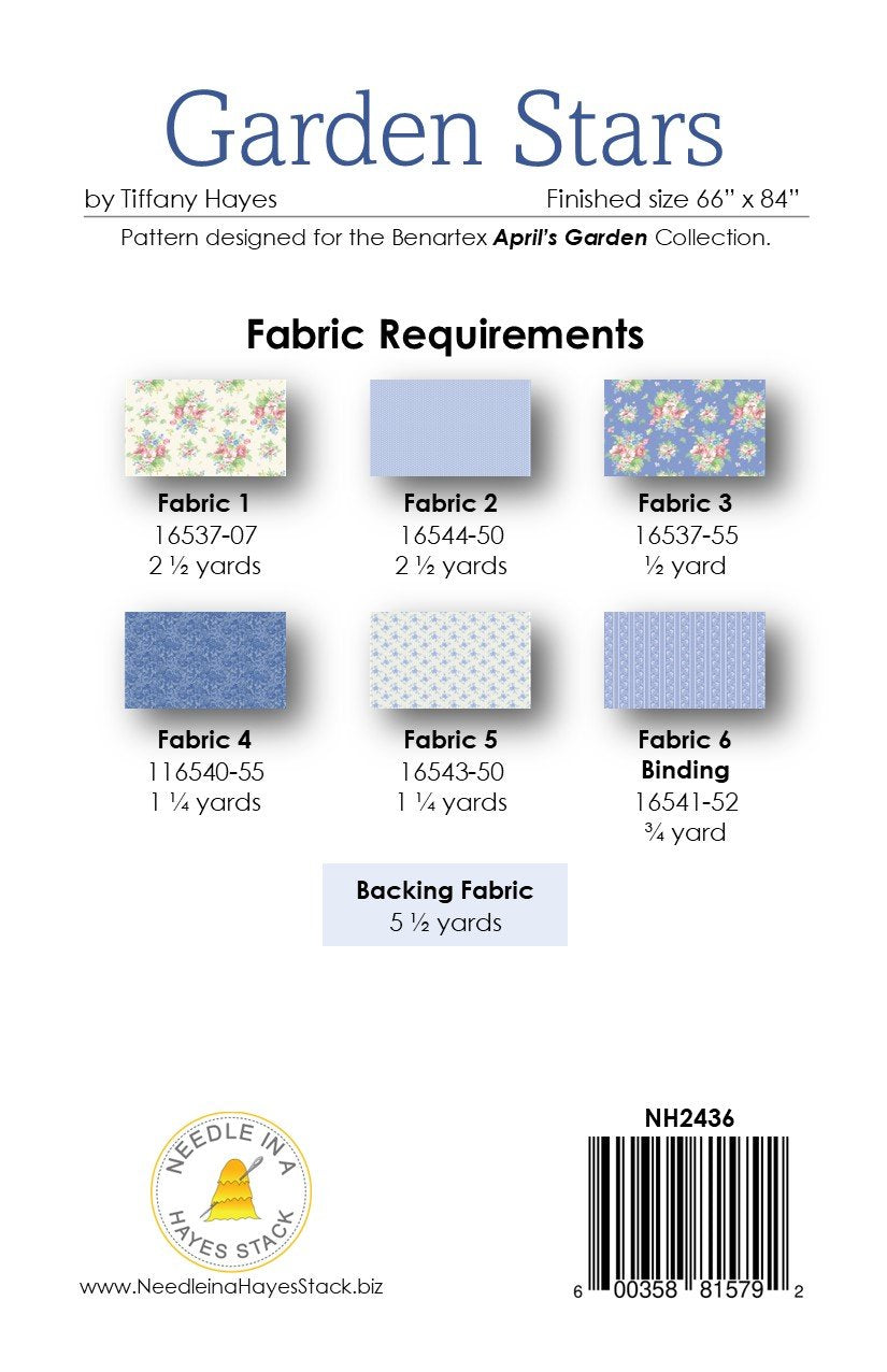 Back of the Garden Stars Downloadable Pattern by Needle In A Hayes Stack