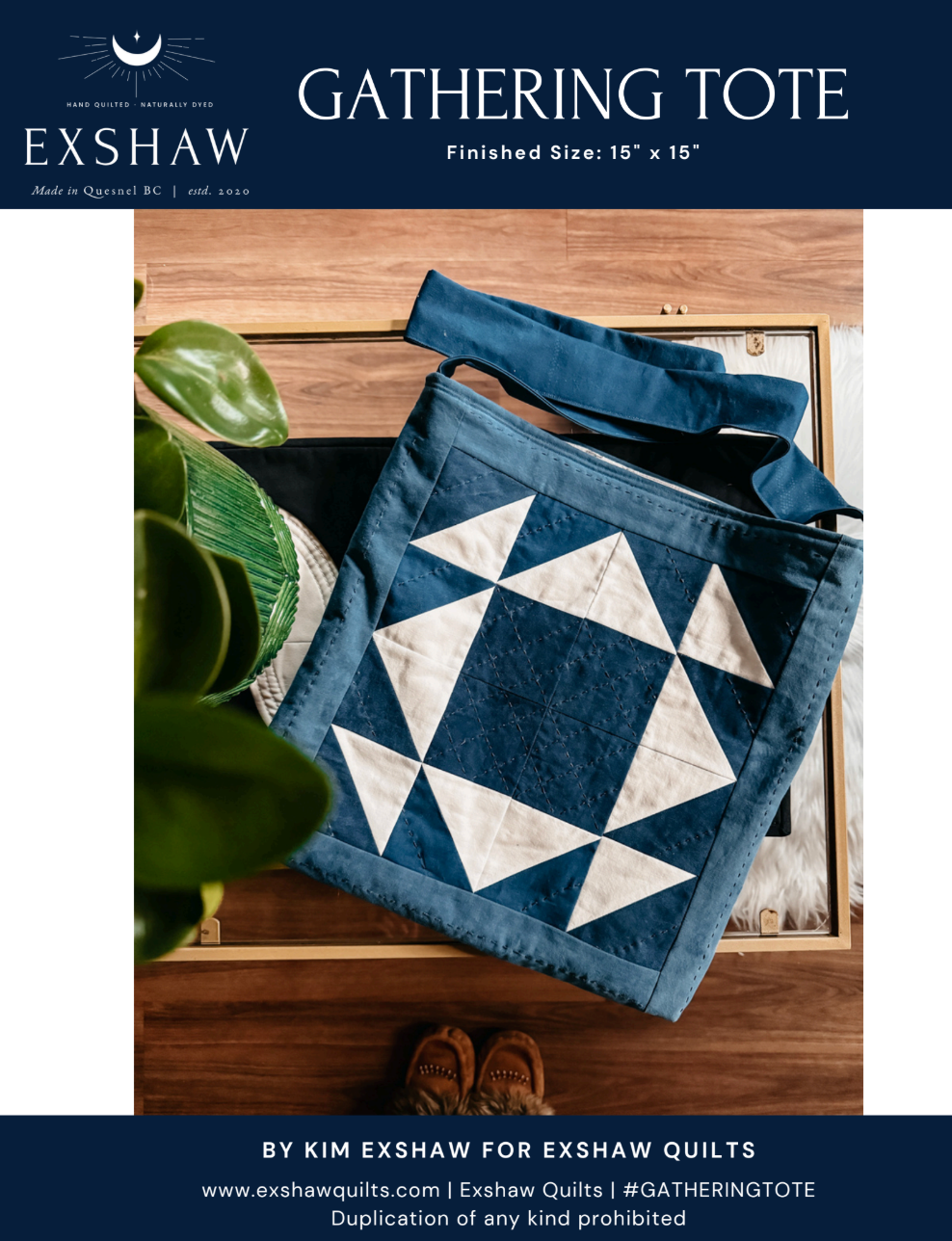 Gathering Tote Downloadable Pattern by Exshaw Quilts
