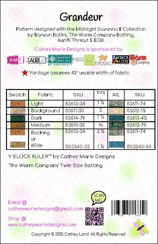 Back of the Grandeur Downloadable Pattern by Cathey Marie Designs