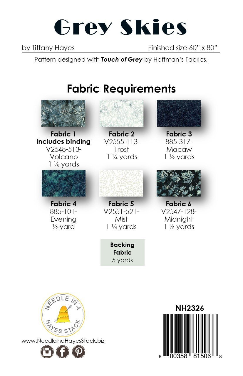 Back of the Grey Skies Downloadable Pattern by Needle In A Hayes Stack