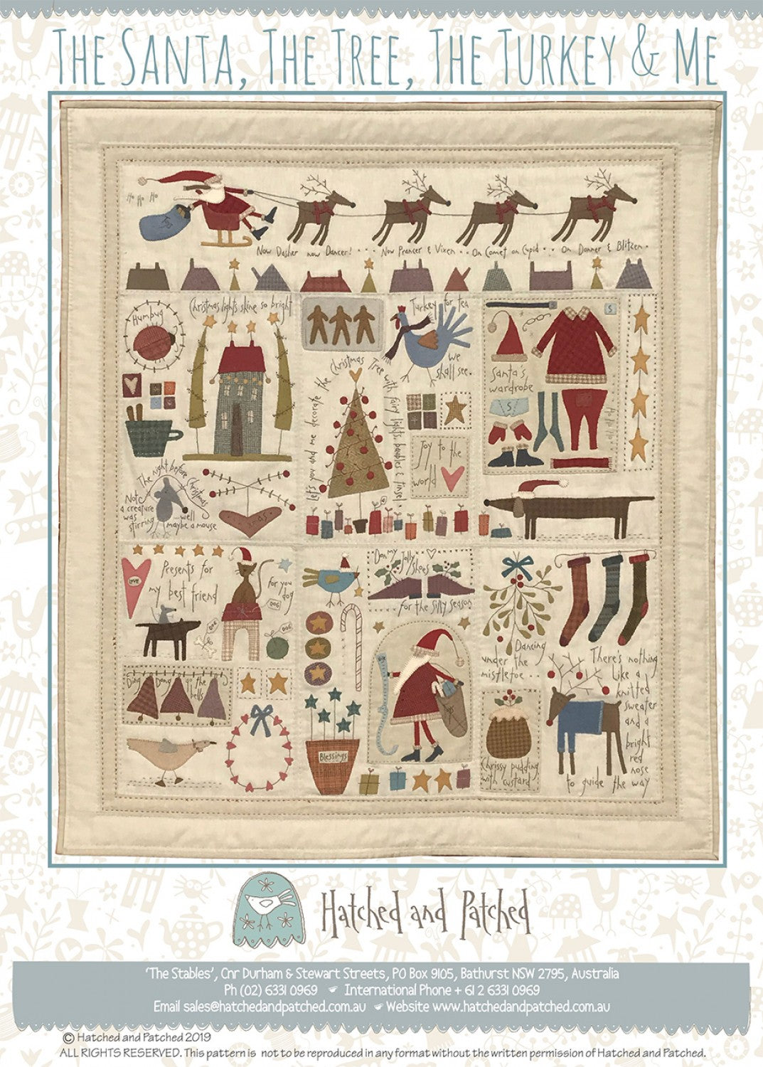 The Santa The Tree The Turkey and Me Quilt Pattern by Hatched and Patched
