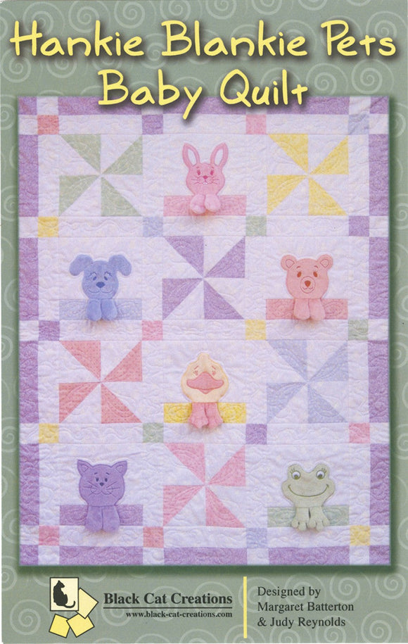 CD Hankie Blankie Pets Baby Quilt Machine Embroidery by Black Cat Creations