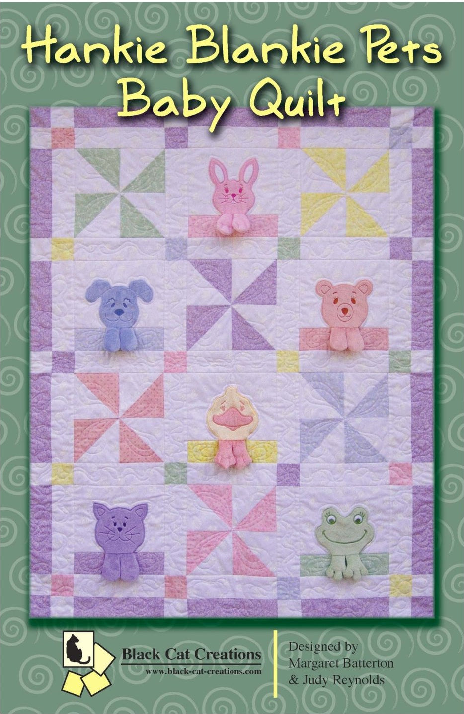 Hankie Blankie Pets Baby Quilt Downloadable Pattern by Black Cat Creations