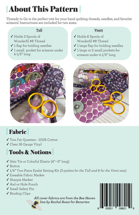 Back of the Thready to Go by Rachel Rossi Design