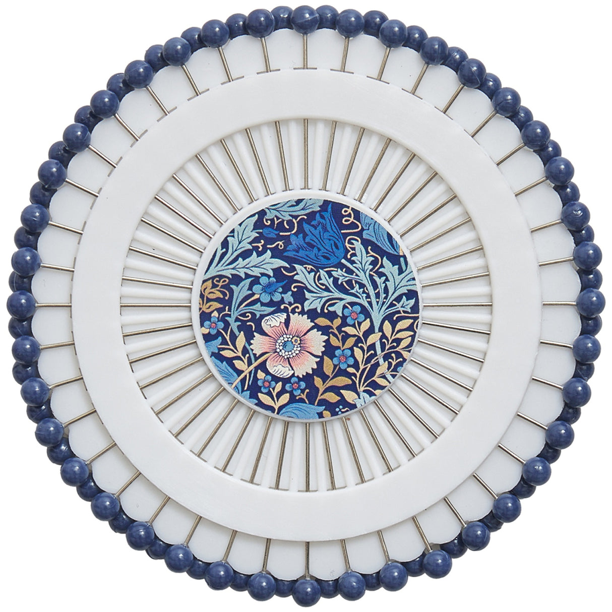 Plastic Head Pins on Wheel Blue 40ct by Hobby Gift USA