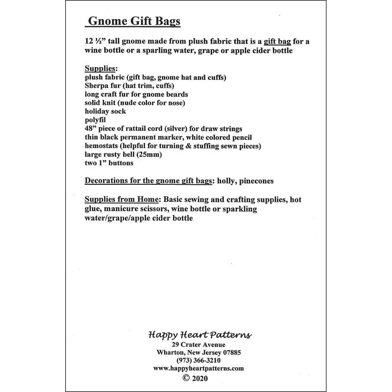 Gnome Gift Bags Pattern by Happy Heart Patterns