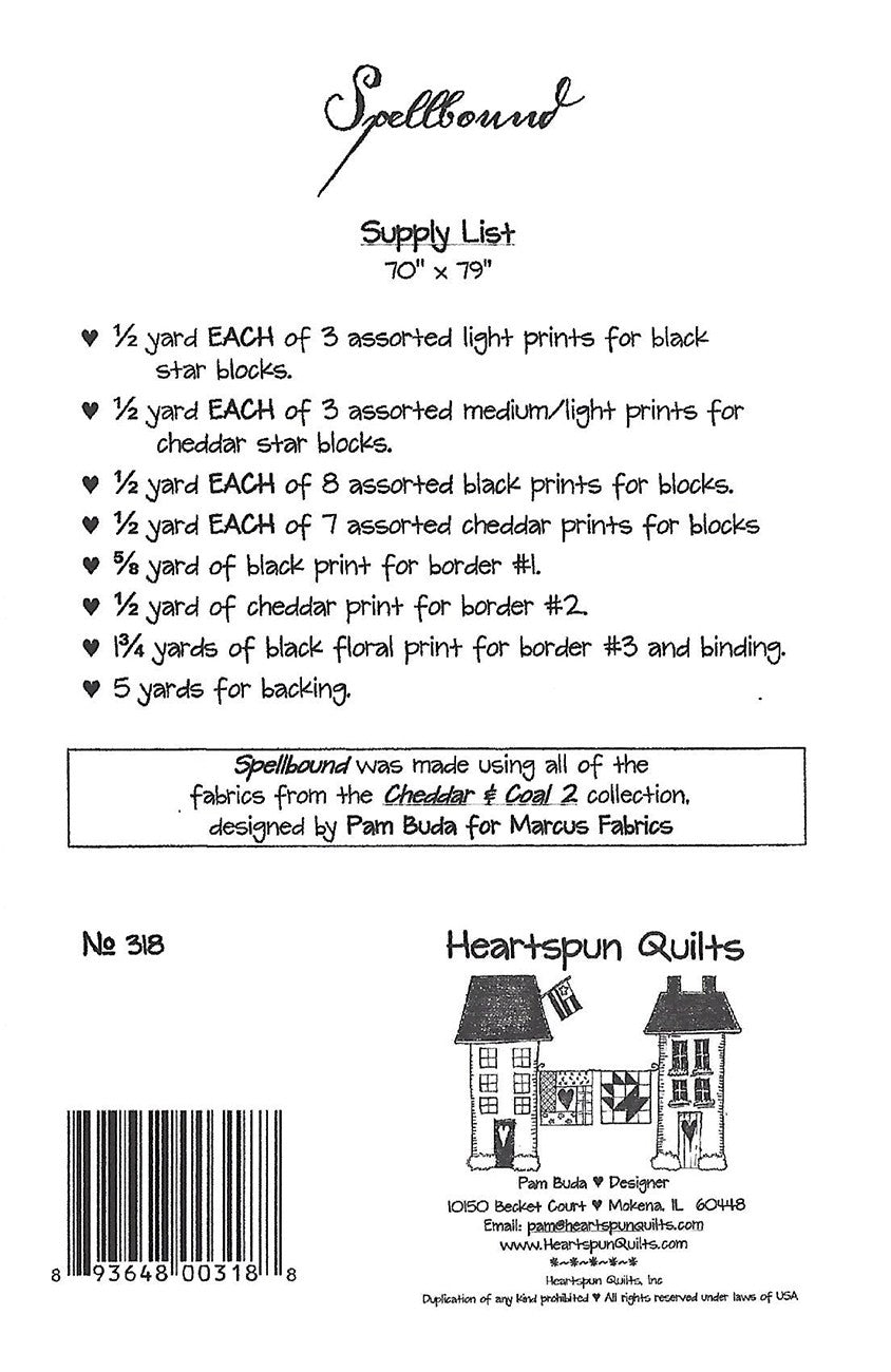 Back of the Spellbound Quilt Pattern by Heartspun Quilts