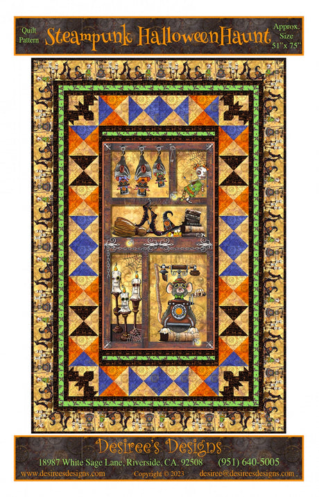 Steampunk Halloween Haunt Quilt Pattern by Desirees Designs