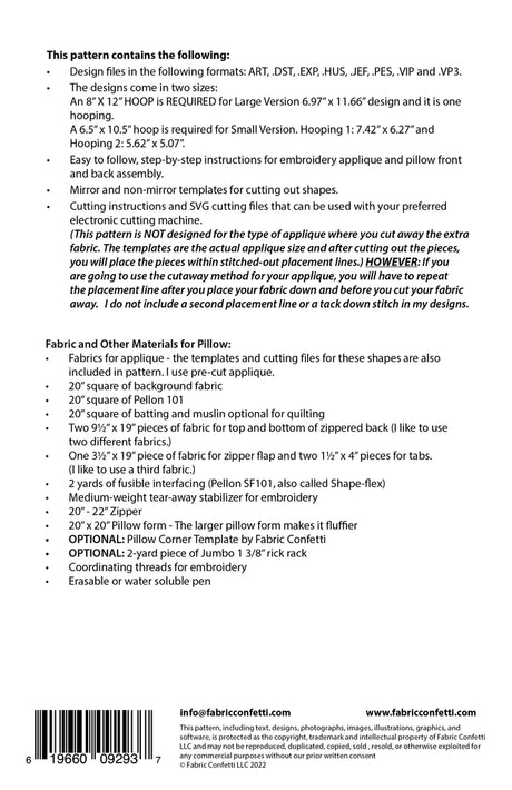 Back of the Happy Thanksgiving Cactus Pillow by Fabric Confetti