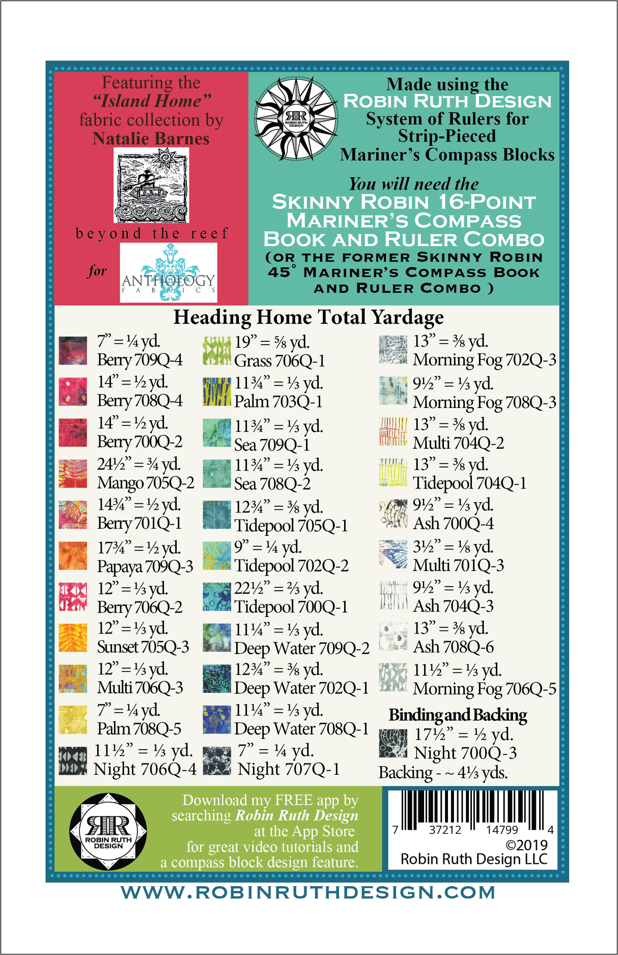 Back of the Heading Home Pattern by Robin Ruth Design