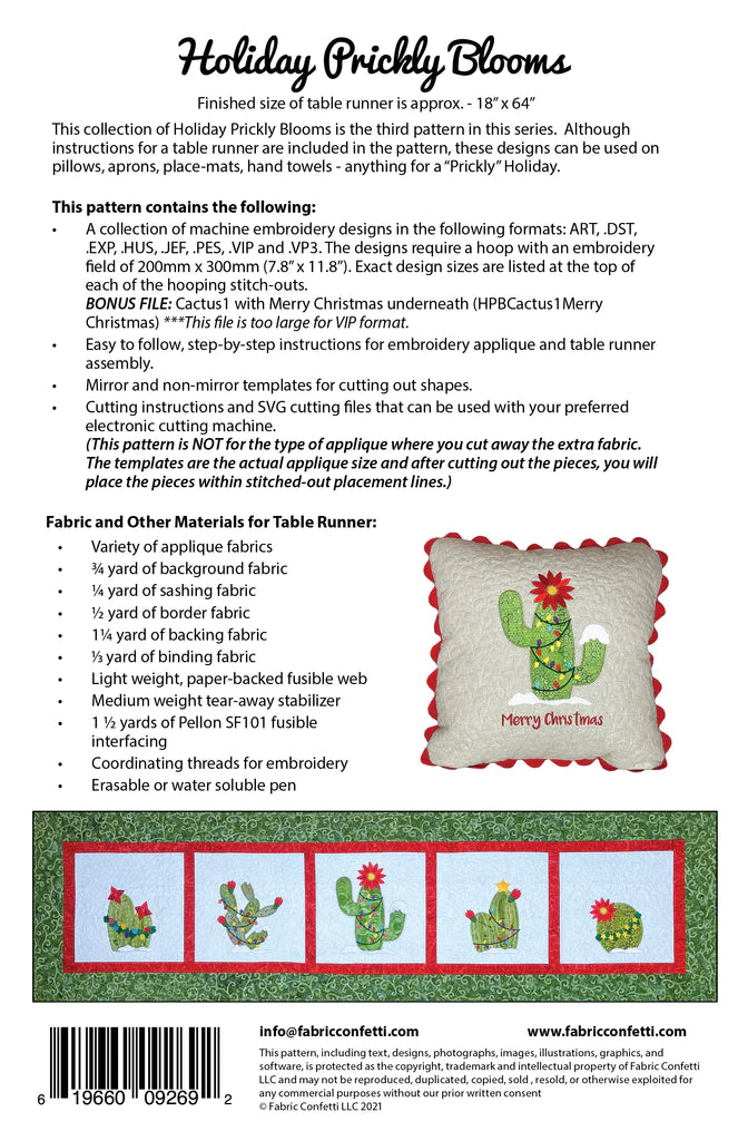 Holiday Prickly Blooms for Machine Embroidery