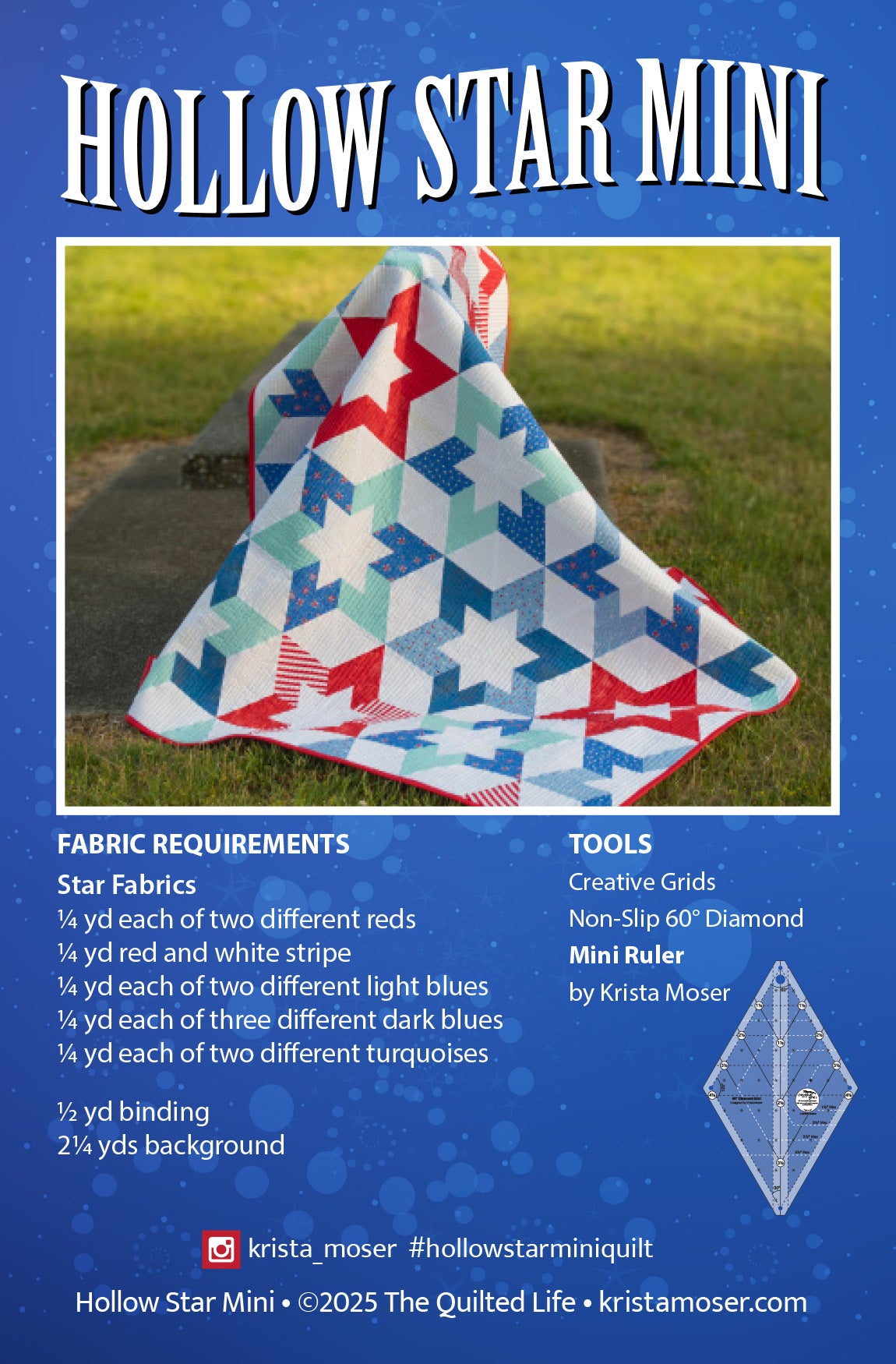 Back of the Hollow Star Mini Downloadable Pattern by The Quilted Life