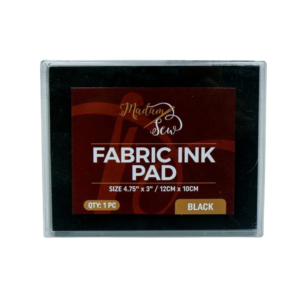 Permanent Fabric Ink Pad Black by Madam Sew