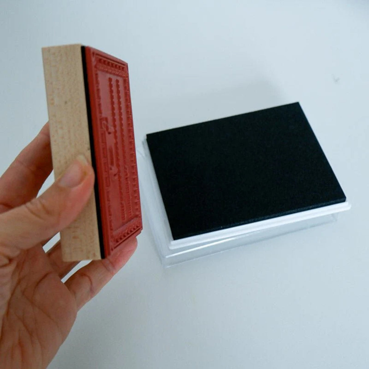 Back of the Permanent Fabric Ink Pad Black by Madam Sew