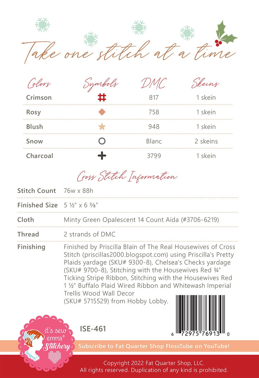 Back of the Lady Claus Cross Stitch Pattern by Its Sew Emma