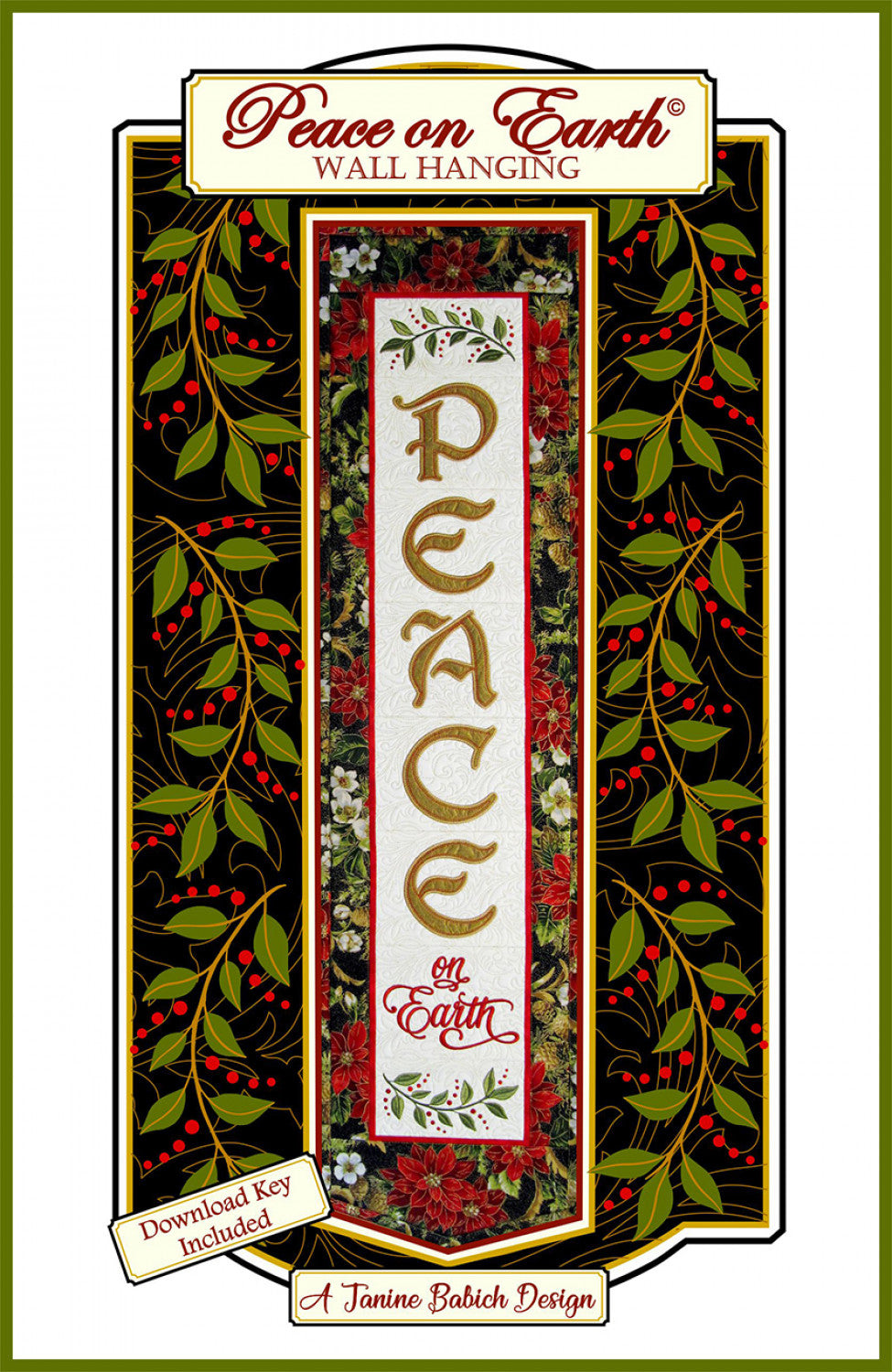 PEACE Wall Hanging Downloadable Pattern by Janine Babich Designs