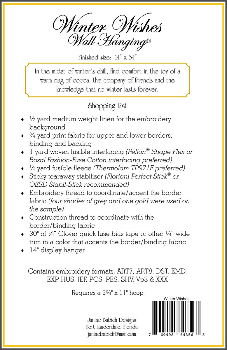 Winter Wishes Downloadable Pattern by Janine Babich Designs