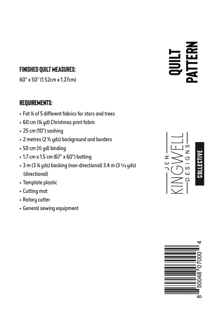 Back of the Make Merry Christmas Quilt Pattern by Jen Kingwell Designs