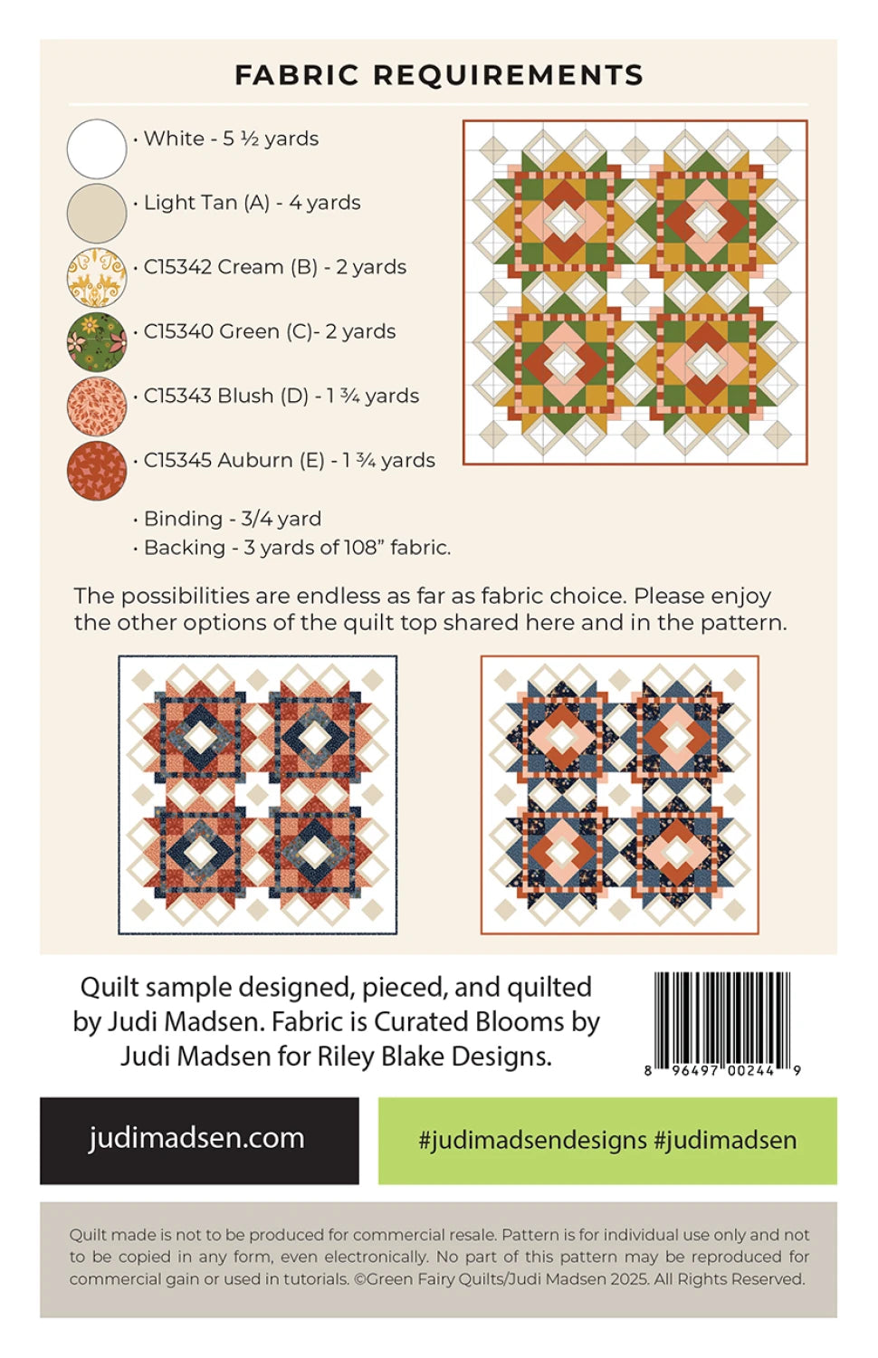 Back of the Mama Tillie Quilt Pattern by Judi Madsen