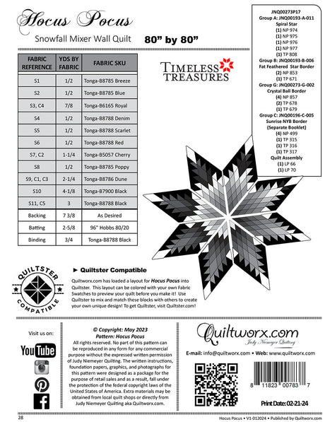 Back of the Hocus Pocus Quilt Pattern by QuiltFox