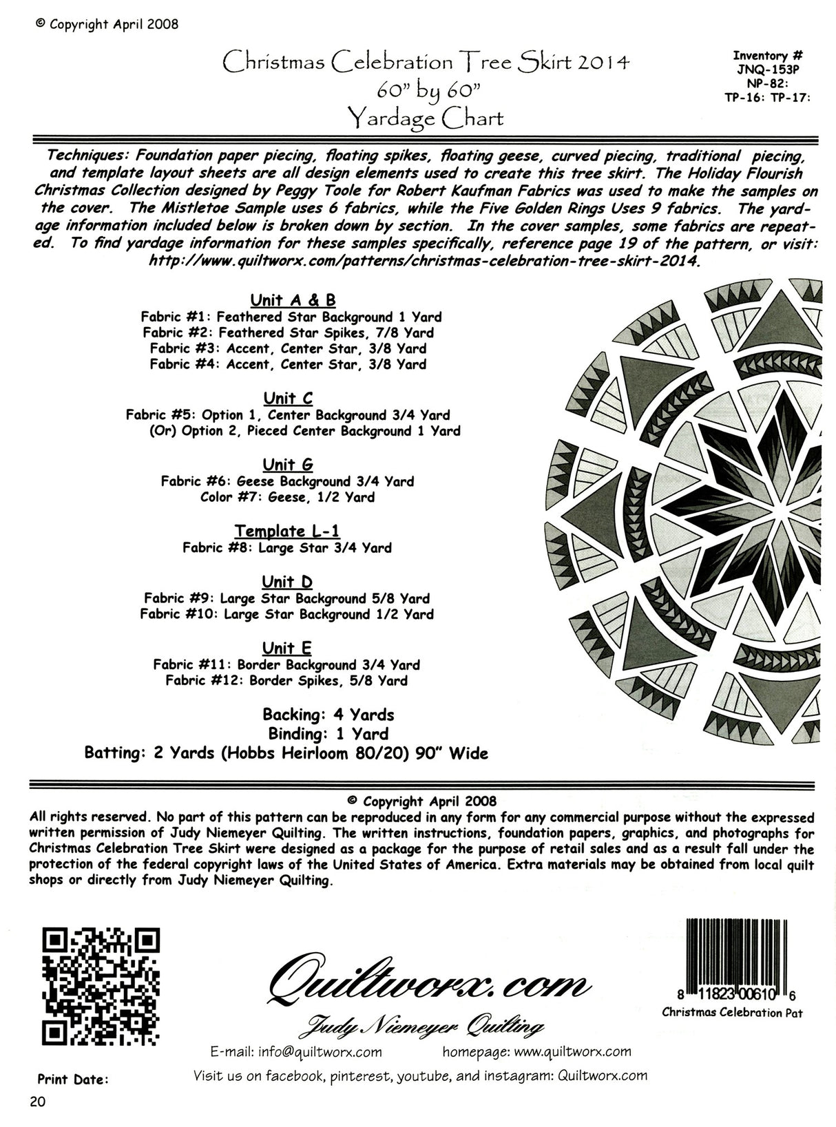 Back of the Christmas Celebration Tree Skirts by Quiltworx - Judy Niemeyer