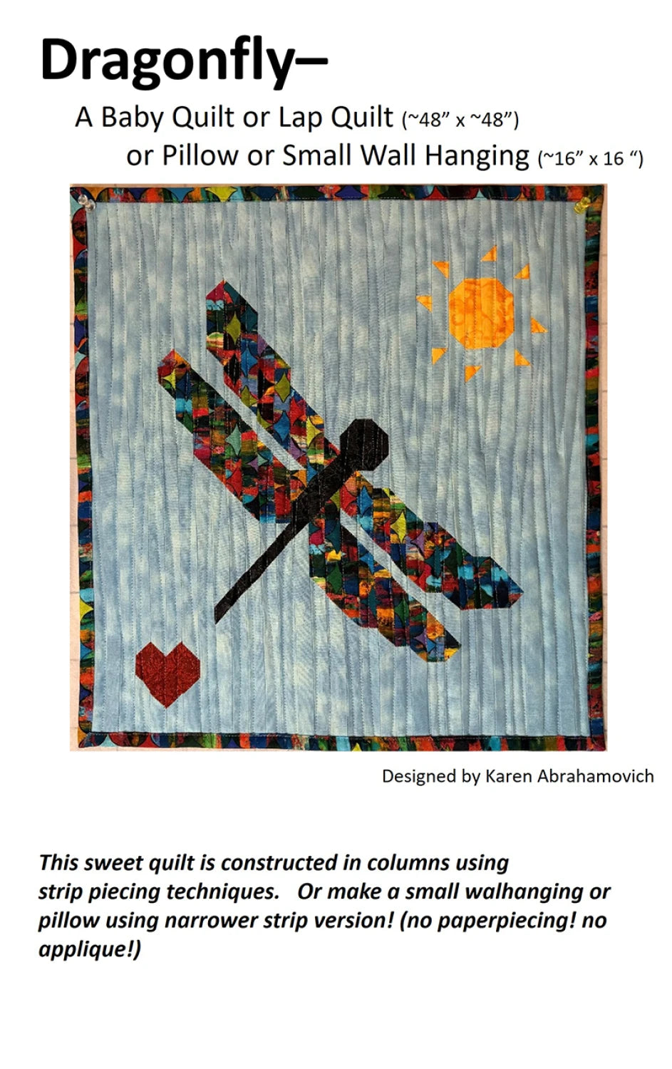 Dragonfly Quilt Pattern by Karen Abrahamovich