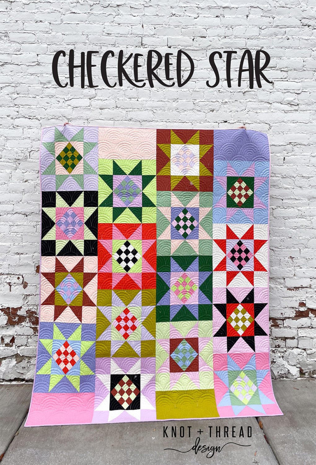 Checkered Star Quilt Pattern by Knot and Thread Designs